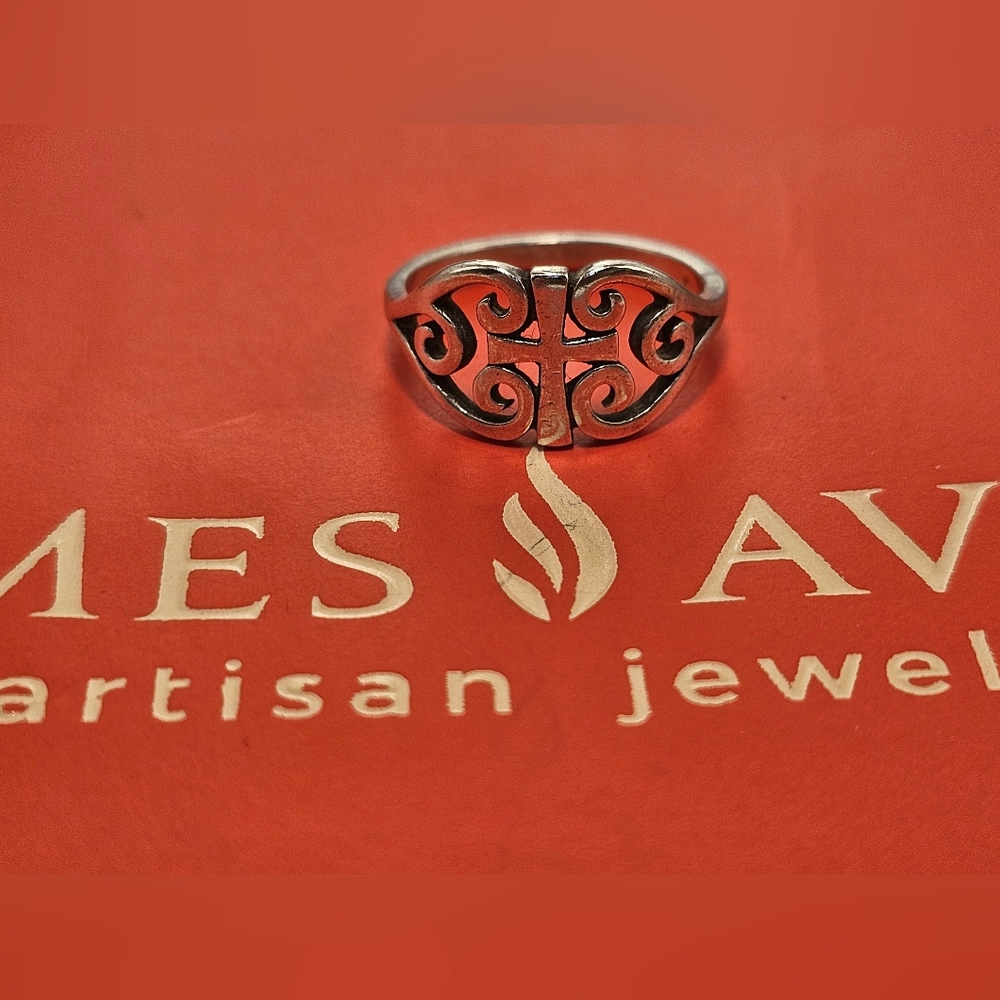 James Avery Sterling Cross Scroll Ring - image 1